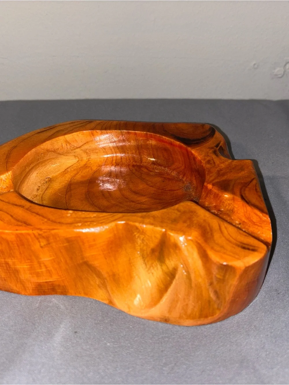 Handcrafted Wooden ashtray  - Warm Honey Brown